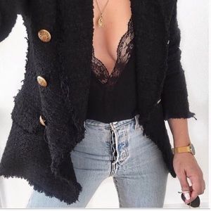 NWT ZARA BLOGGER FAV TWEED BLAZER